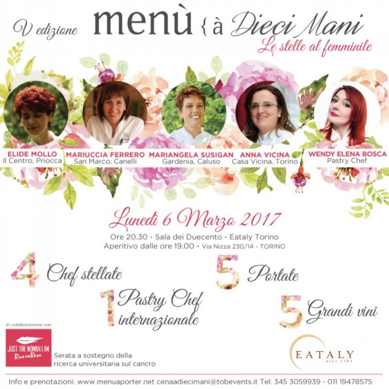 LE STELLE AL FEMMINILE 4 Chef Stellate Michelin & 1 Pastry Chef Internazionale a sostegno della ricerca universitaria sul cancro. Mariangela Susigan interpreta la sfoglia del Pastificio Bolognese Muzzarelli dal 1949