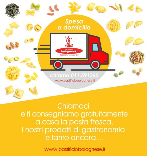 Spesa a domicilio. Chiamaci allo 011.591360 ti consegniamo gratuitamente a casa la pasta fresca, i nostri prodotti di gastronomia e tanto ancora.....