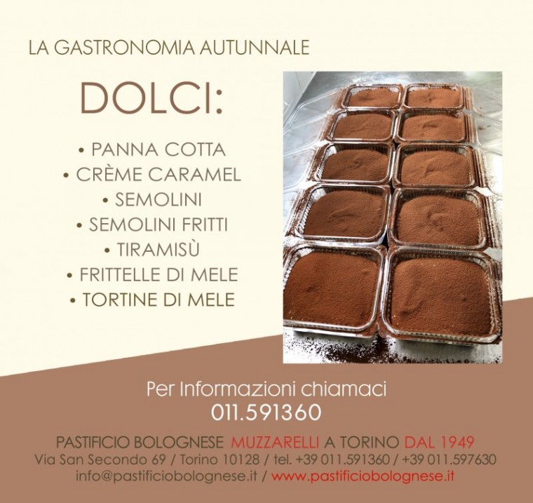 Dolci della gastronomia del Pastificio Bolognese.