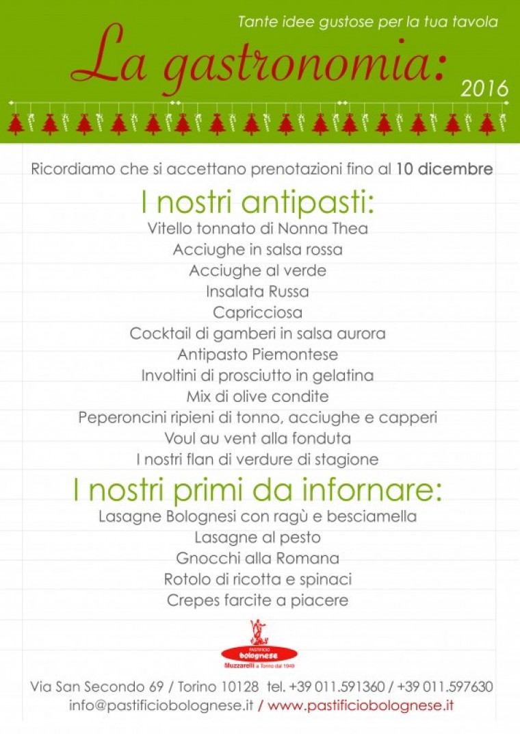 La Gastronomia propone per Natale