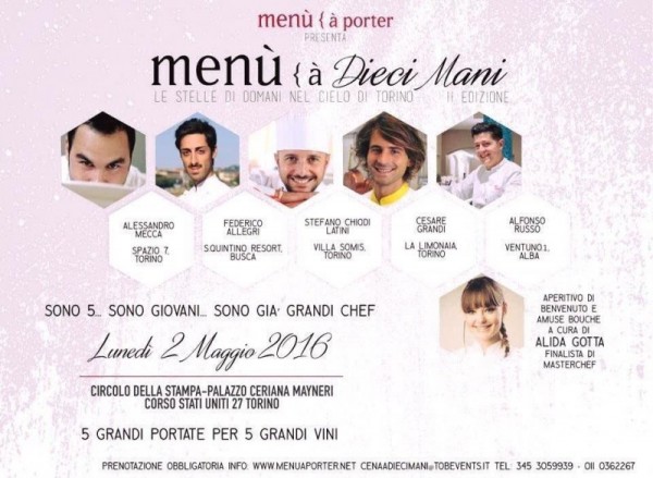 MENU' A DIECI MANI - Circolo della Stampa - 2 Maggio 2016