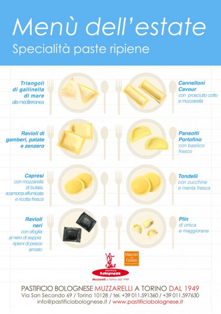 Menù dell'estate, paste ripiene