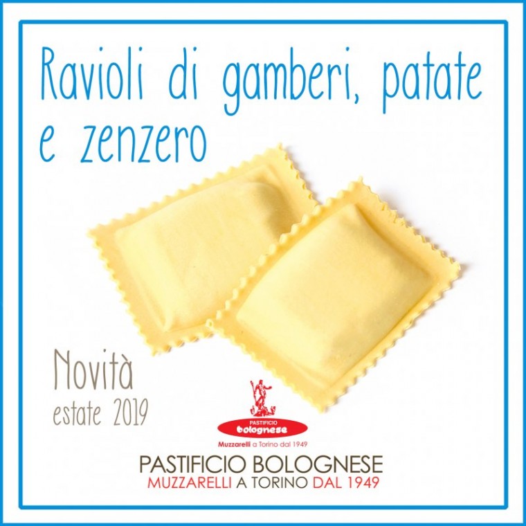 Una pasta fresca nuova per l'estate 2019 !!! Ravioli di gamberi, patate e zenzero