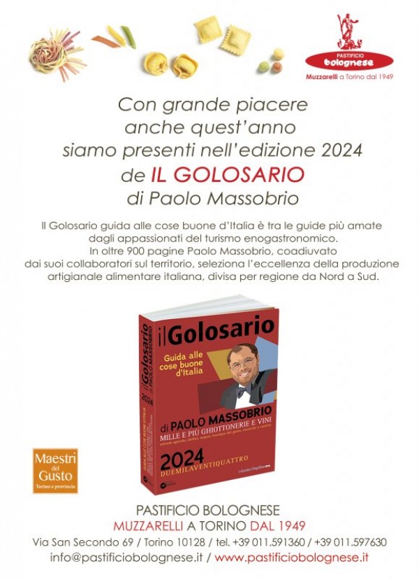 Il Golosario 2024 di Paolo Massobrio. Il Pastificio BOLOGNESE MUZZARELLI dal 1949 è presente anche in questa edizione
